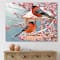 Designart - Two Chickadee Sit On A Snow-Covered Branch - Traditional Canvas Wall Art Print